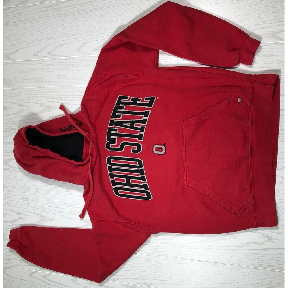 Vintage Scarlet & Gray Ohio State Buckeyes Hoodie Men's Medium Red Pullover Y2K
